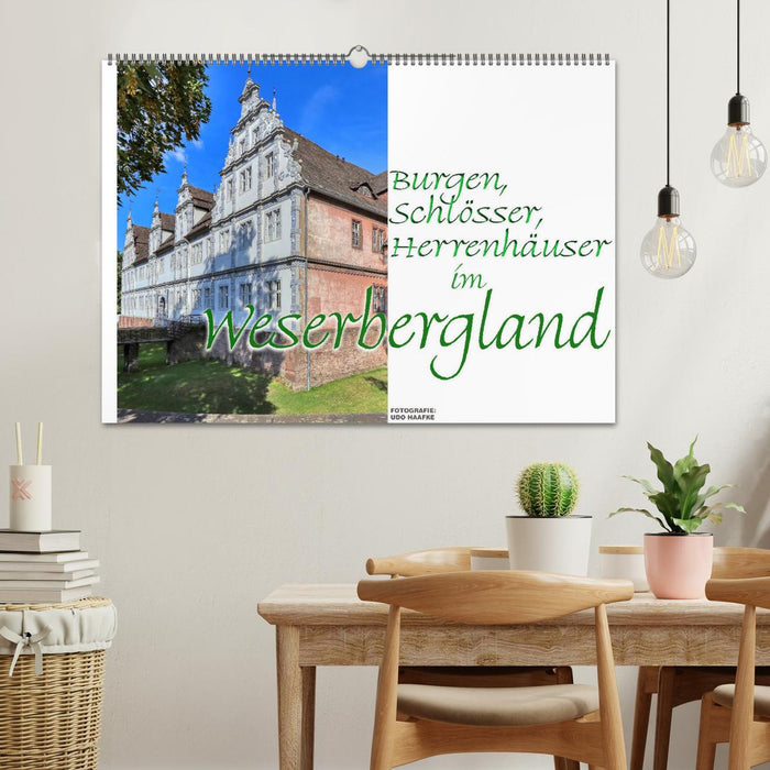 Burgen, Schlösser, Herrenhäuser im Weserbergland (CALVENDO Wandkalender 2024)