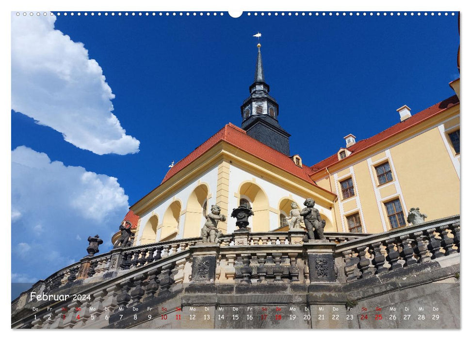 Schloss Moritzburg und das Fasanenschlösschen (CALVENDO Premium Wandkalender 2024)