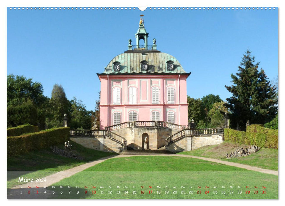 Schloss Moritzburg und das Fasanenschlösschen (CALVENDO Wandkalender 2024)