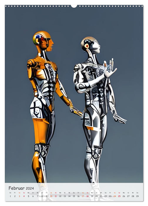 Tanzende Roboter - Computerträume aus der KI (CALVENDO Premium Wandkalender 2024)