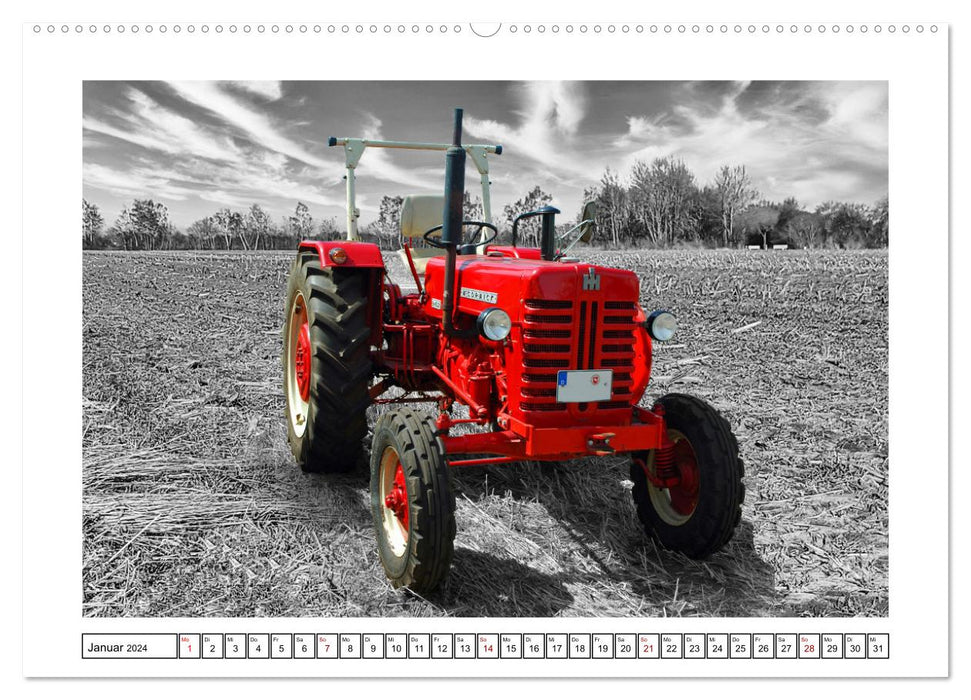 Tracteurs - voitures anciennes de l'étranger (Calendrier mural CALVENDO Premium 2024) 