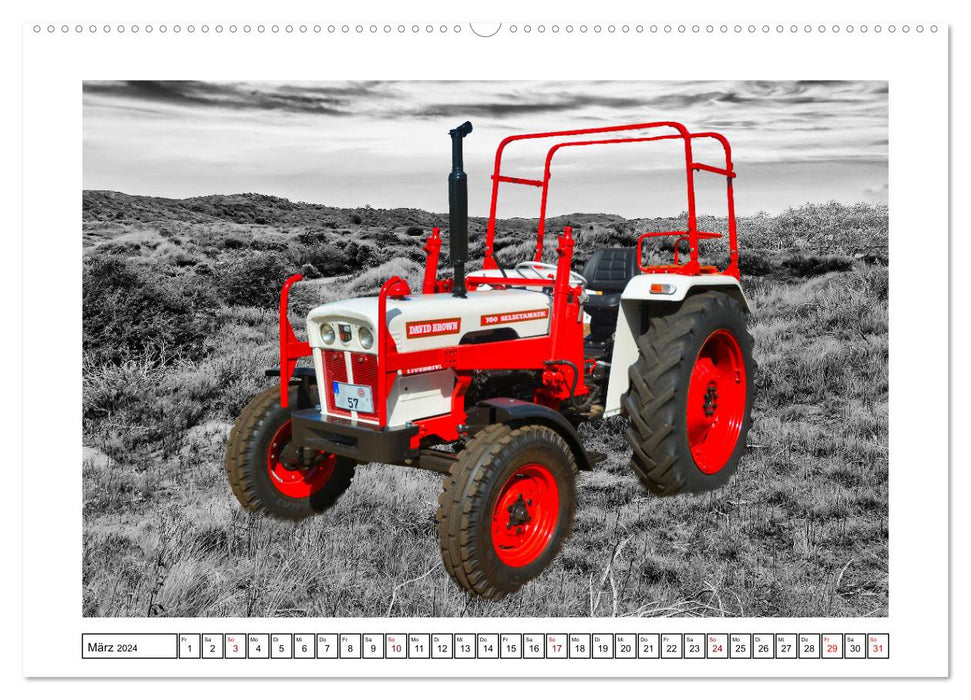 Tracteurs - voitures anciennes de l'étranger (Calendrier mural CALVENDO Premium 2024) 