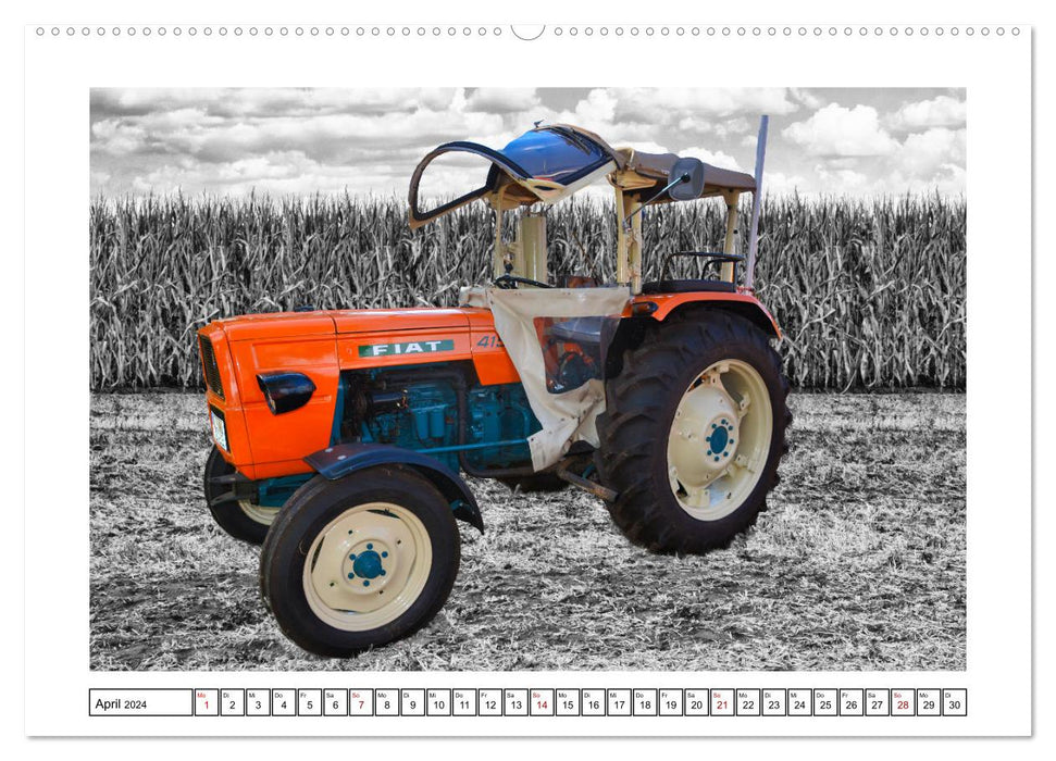 Tracteurs - voitures anciennes de l'étranger (Calendrier mural CALVENDO Premium 2024) 