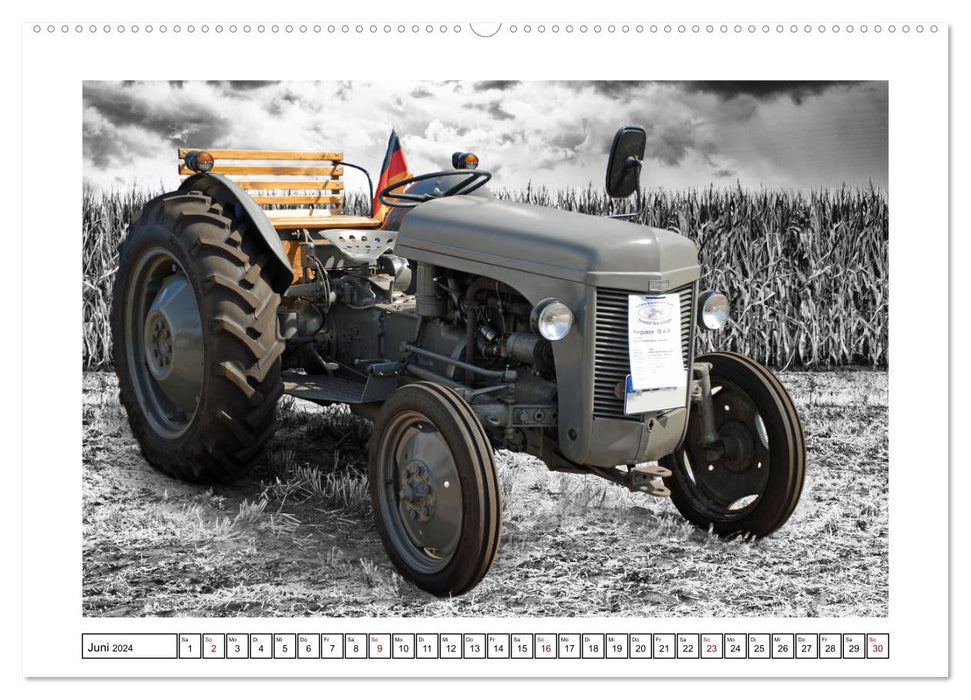 Tracteurs - voitures anciennes de l'étranger (Calendrier mural CALVENDO Premium 2024) 