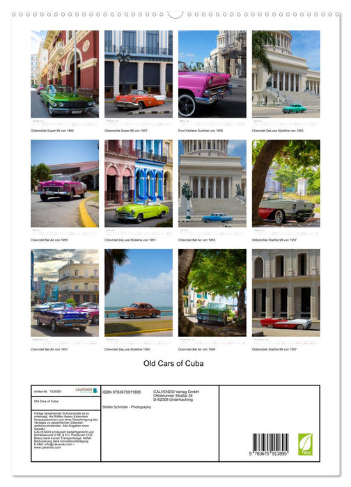 Vieilles voitures de Cuba (Calvendo Premium Calendrier mural 2024) 