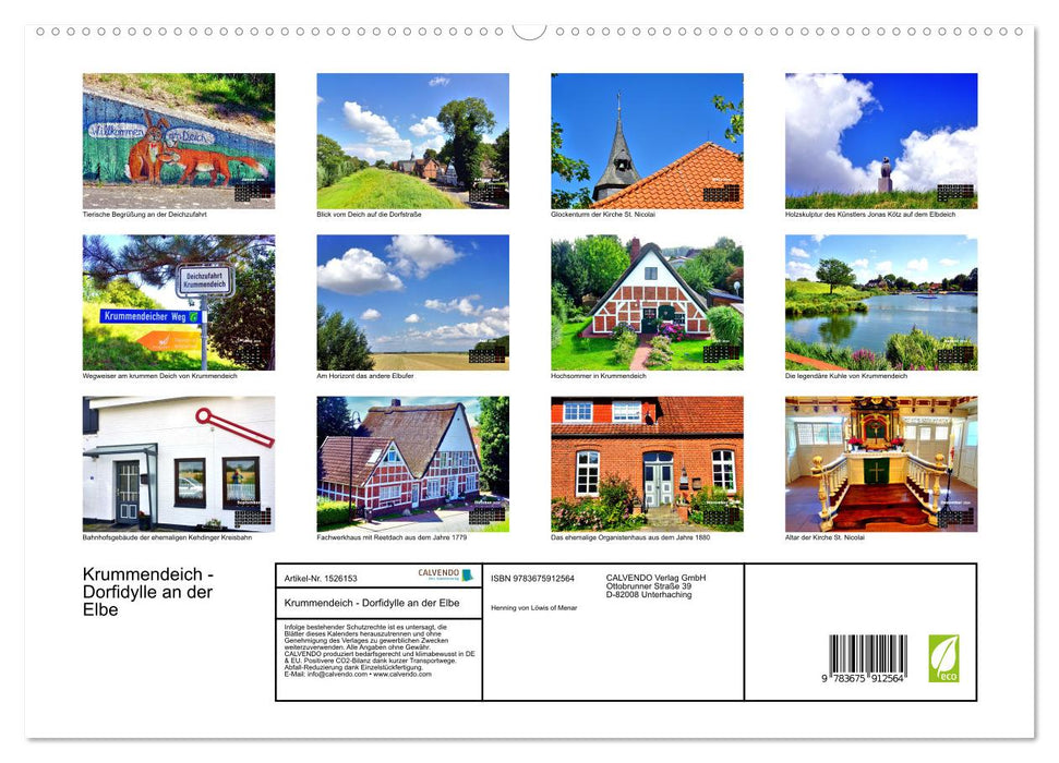 Krummendeich - Dorfidylle an der Elbe (CALVENDO Premium Wandkalender 2024)