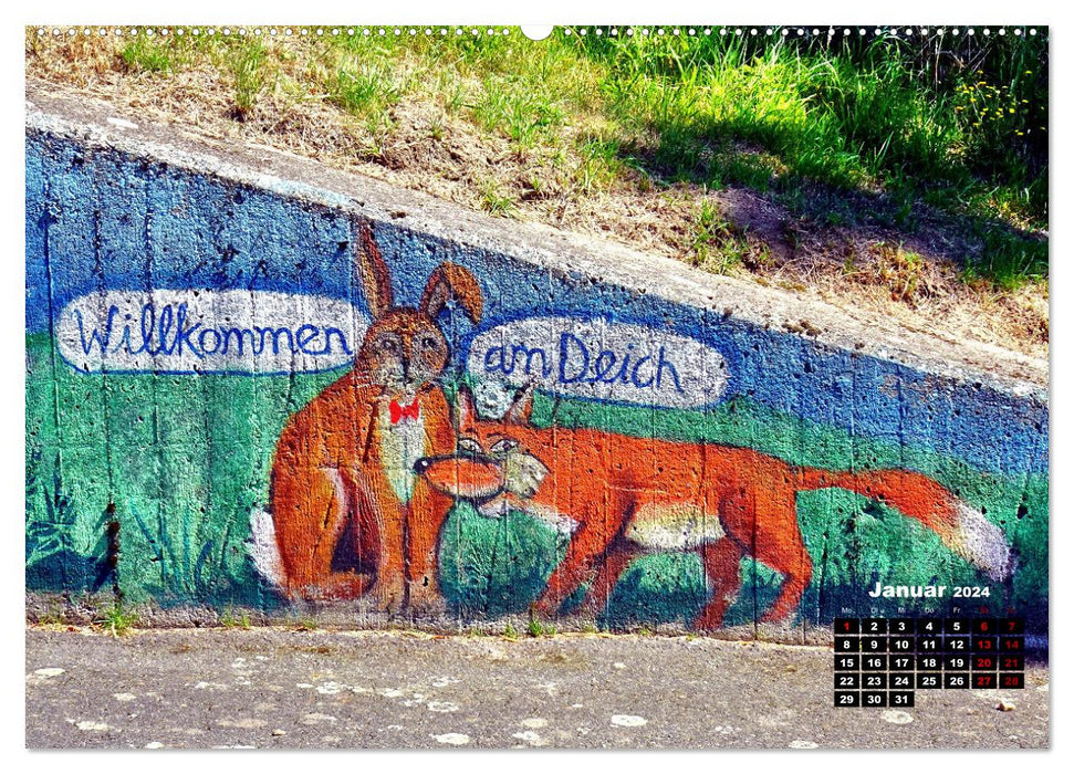 Krummendeich - Dorfidylle an der Elbe (CALVENDO Premium Wandkalender 2024)