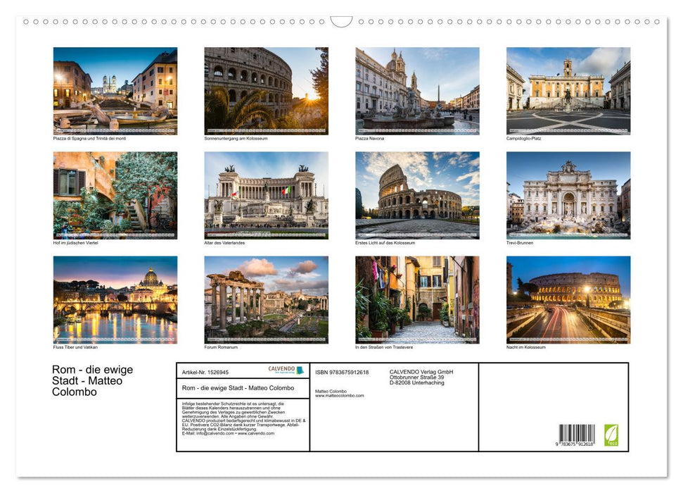 Rom - die ewige Stadt - Matteo Colombo (CALVENDO Wandkalender 2024)