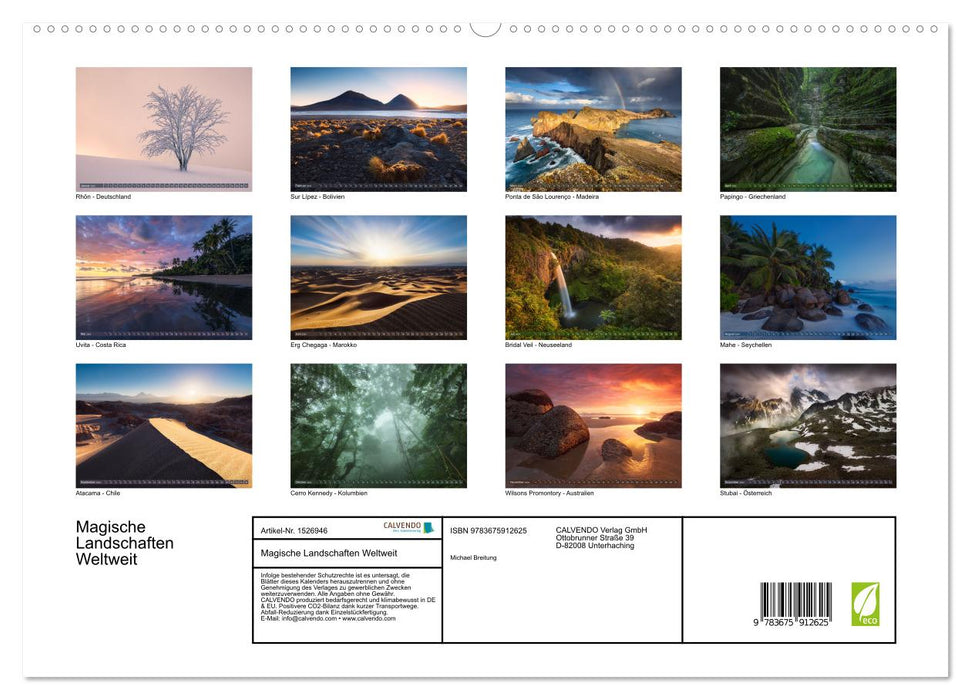 Magische Landschaften Weltweit (CALVENDO Premium Wandkalender 2024)