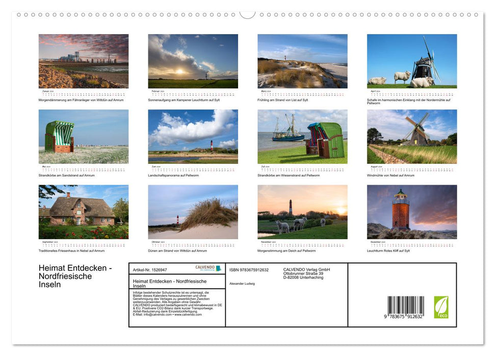 Discover Home - Îles de la Frise du Nord (Calvendo Premium Wall Calendar 2024) 