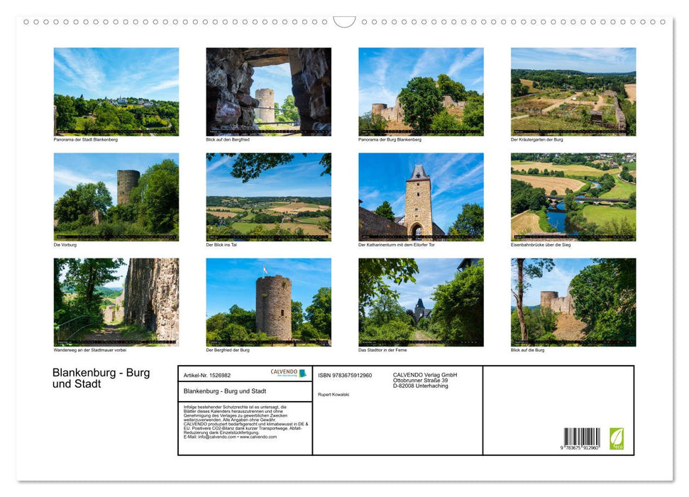 Blankenberg Burg und Stadt (CALVENDO Wandkalender 2024)