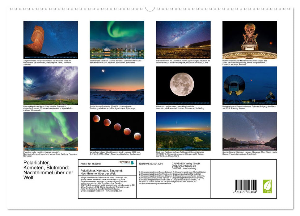 Polarlichter, Kometen, Blutmond: Nachthimmel über der Welt (CALVENDO Premium Wandkalender 2024)