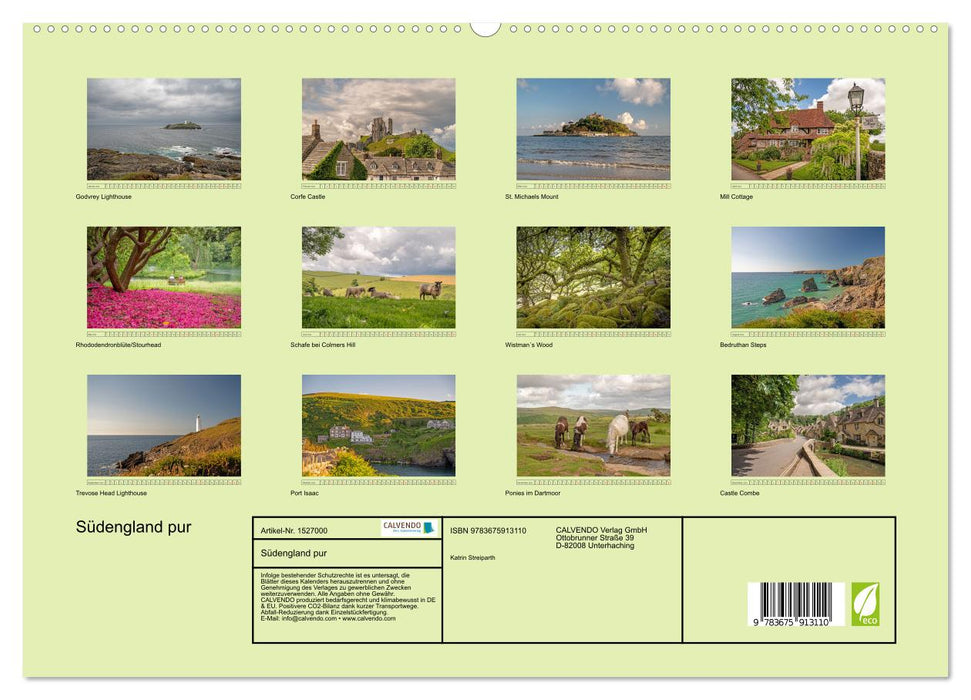 Le sud de l'Angleterre pur (Calvendo Premium Wall Calendar 2024) 