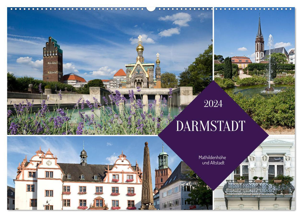 Darmstadt - Mathildenhöhe und Altstadt (CALVENDO Wandkalender 2024)