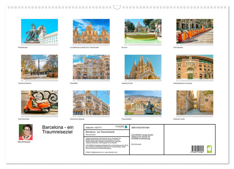 Barcelone - une destination de voyage de rêve (calendrier mural CALVENDO 2024) 