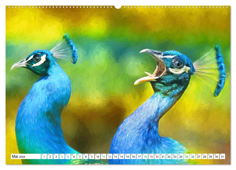 Farbenfestival der Tiere - Artwork (CALVENDO Premium Wandkalender 2024)