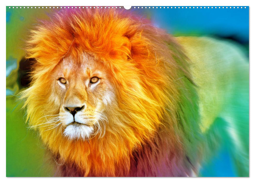 Farbenfestival der Tiere - Artwork (CALVENDO Premium Wandkalender 2024)