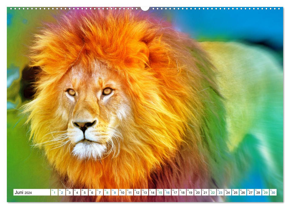 Farbenfestival der Tiere - Artwork (CALVENDO Wandkalender 2024)