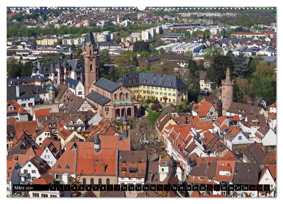 Weinheim - Stadt unter den zwei Burgen (CALVENDO Wandkalender 2024)
