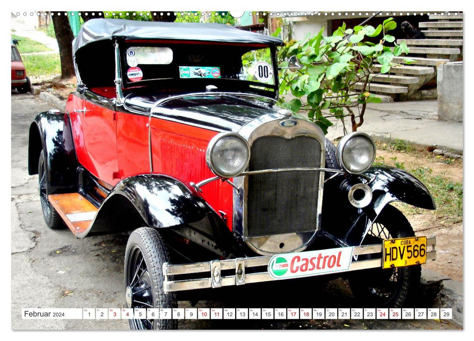 Taxi Veterans - Les plus anciens taxis de Cuba (Calvendo Premium Wall Calendar 2024) 