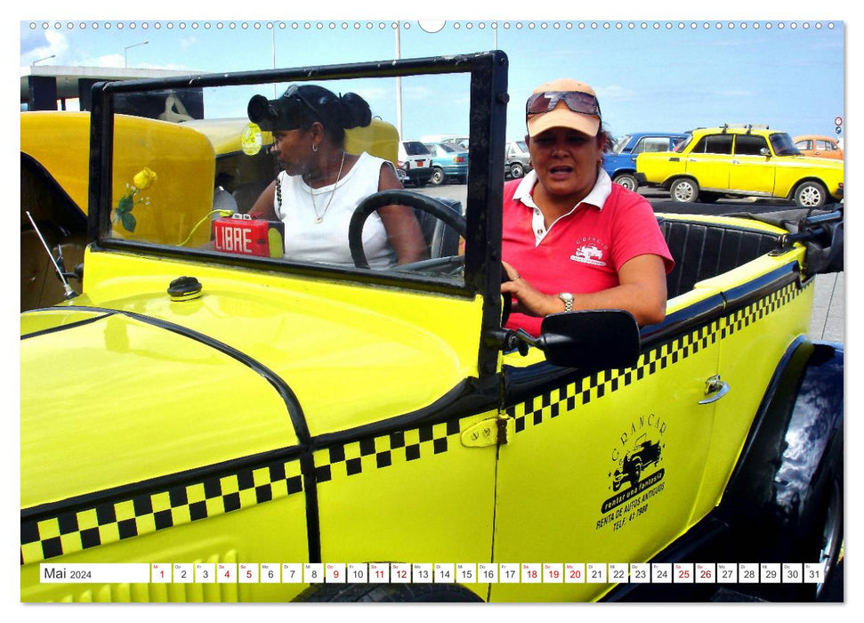 Taxi Veterans - Les plus anciens taxis de Cuba (Calvendo Premium Wall Calendar 2024) 