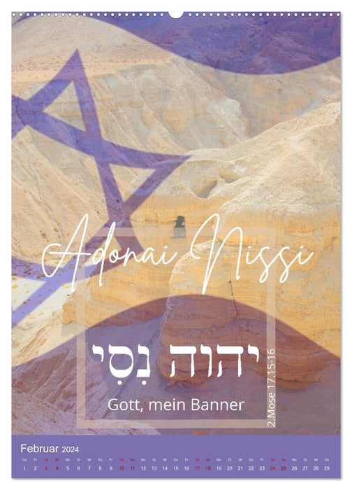 Noms de Dieu en Israël et en hébreu (Calvendo Premium Calendrier mural 2024) 