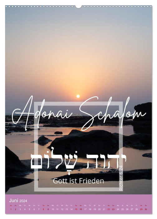 Israel and Hebrew Names of God (CALVENDO Premium Wall Calendar 2024) 