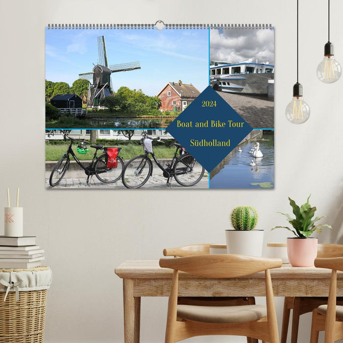 Boat and Bike South Holland (CALVENDO wall calendar 2024) 