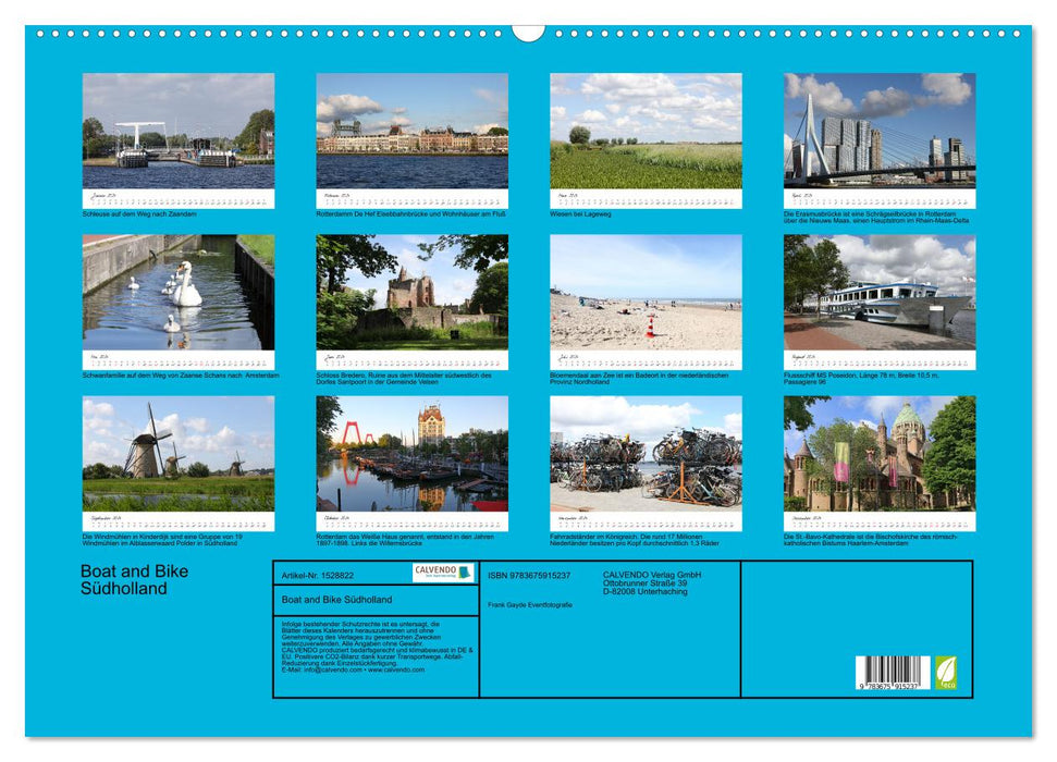 Boat and Bike South Holland (CALVENDO wall calendar 2024) 