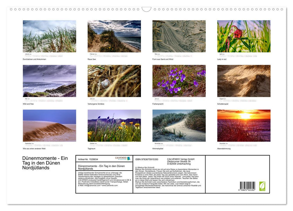 Dune moments - A day in the dunes of North Jutland (CALVENDO wall calendar 2024) 