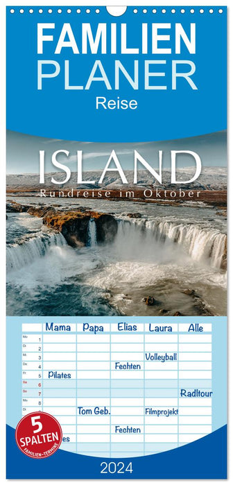 Island - Rundreise im Oktober (CALVENDO Familienplaner 2024)