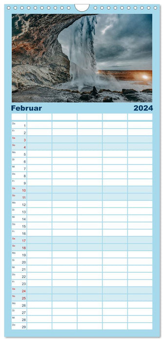 Island - Rundreise im Oktober (CALVENDO Familienplaner 2024)