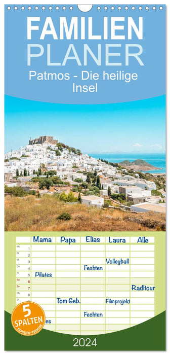 Patmos - L'Île Sainte (Agenda familial CALVENDO 2024) 
