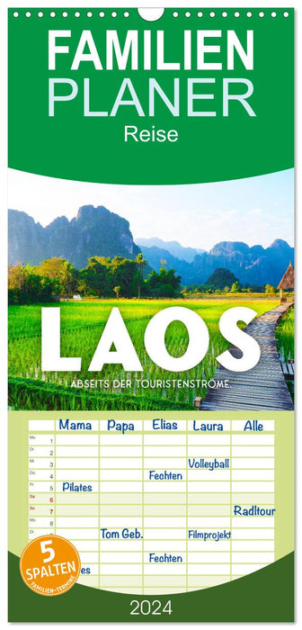 Laos - Abseits der Touristenströme. (CALVENDO Familienplaner 2024)