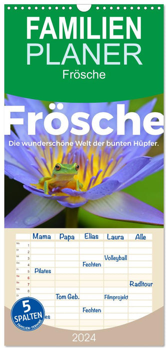 Frösche - Die wunderschöne Welt der bunten Hüpfer. (CALVENDO Familienplaner 2024)