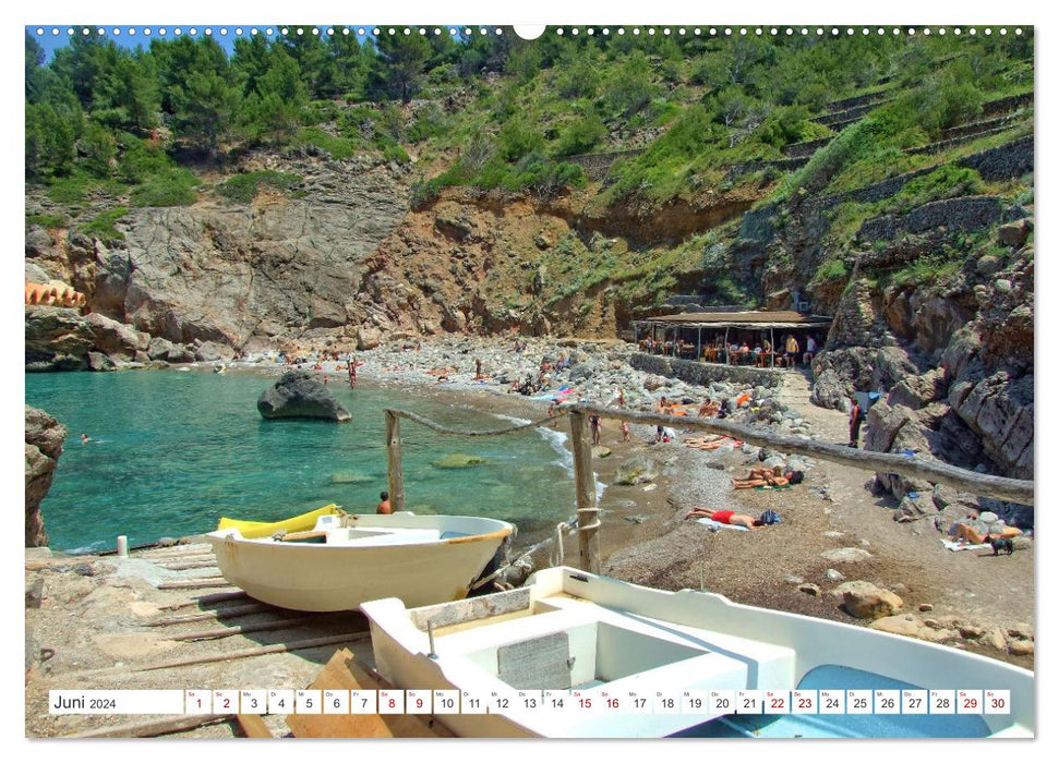 Enfin les vacances d'été - Tout un mois de juin dans le port de Sóller à Majorque (Calendrier mural CALVENDO Premium 2024) 