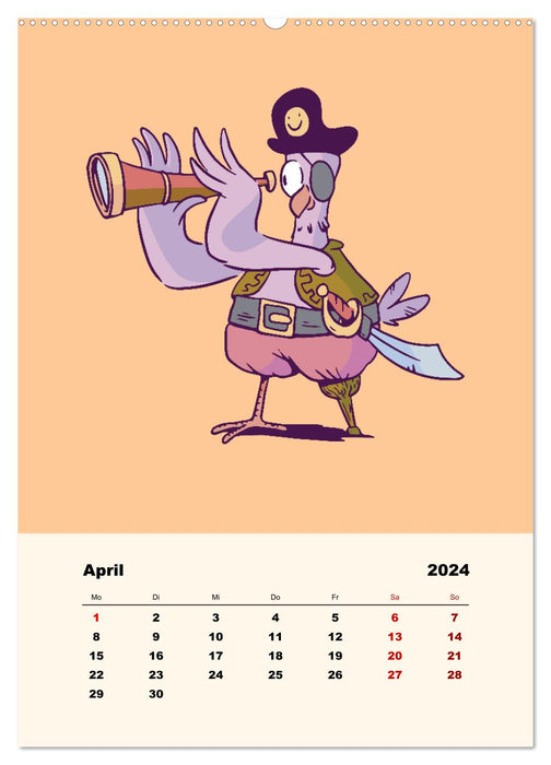 Tierische Piraten (CALVENDO Premium Wandkalender 2024)