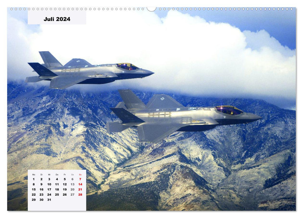 Avions de chasse. Fascination pour les avions de chasse (Calvendo Premium Wall Calendar 2024) 