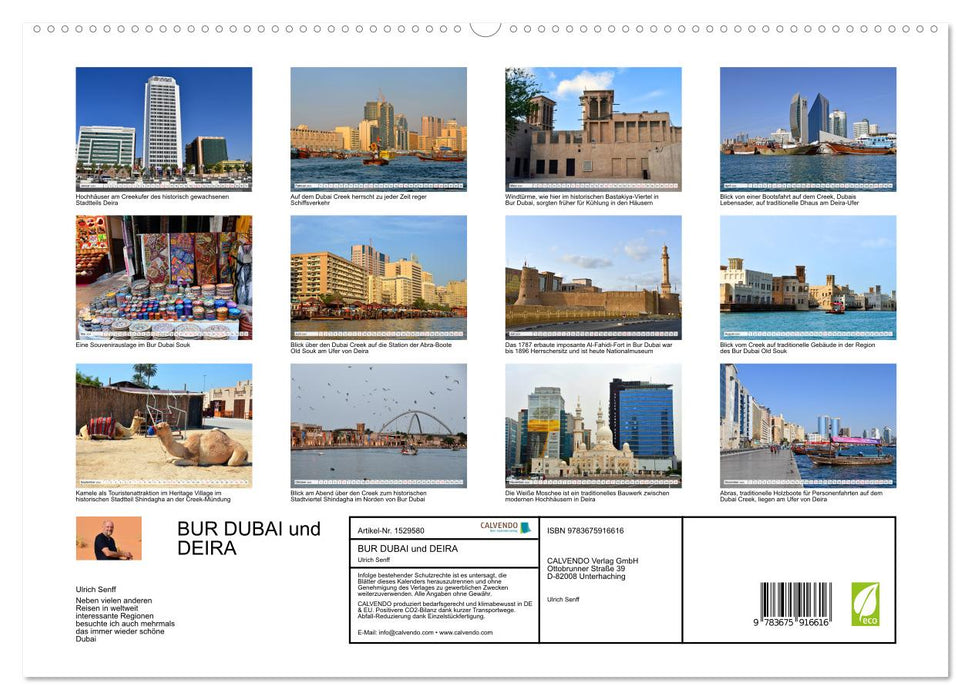 BUR DUBAI et DEIRA, les quartiers historiques des criques de Dubaï (Calvendo Premium Wall Calendar 2024) 