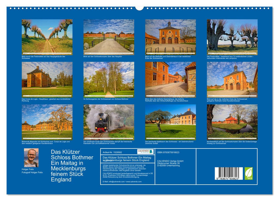 Le château Klützer de Bothmer - Un jour de mai dans le beau coin d'Angleterre du Mecklembourg (Calendrier mural CALVENDO Premium 2024) 