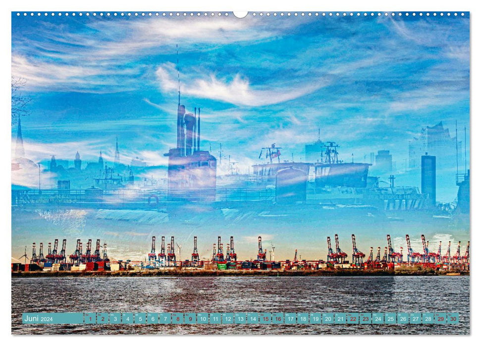 Hamburg mal 2 (CALVENDO Premium Wandkalender 2024)