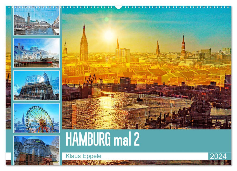 Hamburg mal 2 (CALVENDO Wandkalender 2024)