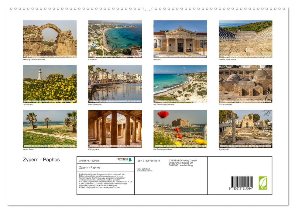 Zypern - Paphos (CALVENDO Premium Wandkalender 2024)
