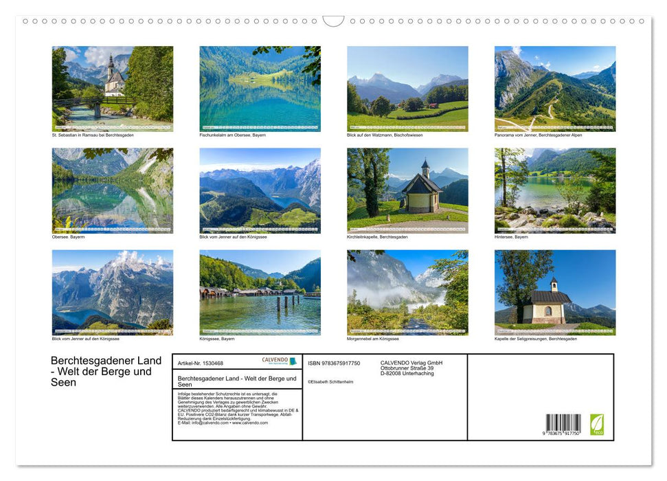 Berchtesgadener Land - world of mountains and lakes (CALVENDO wall calendar 2024) 