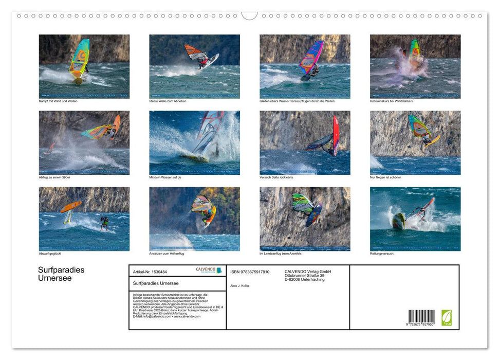 Surfparadies Urnersee (CALVENDO Wandkalender 2024)