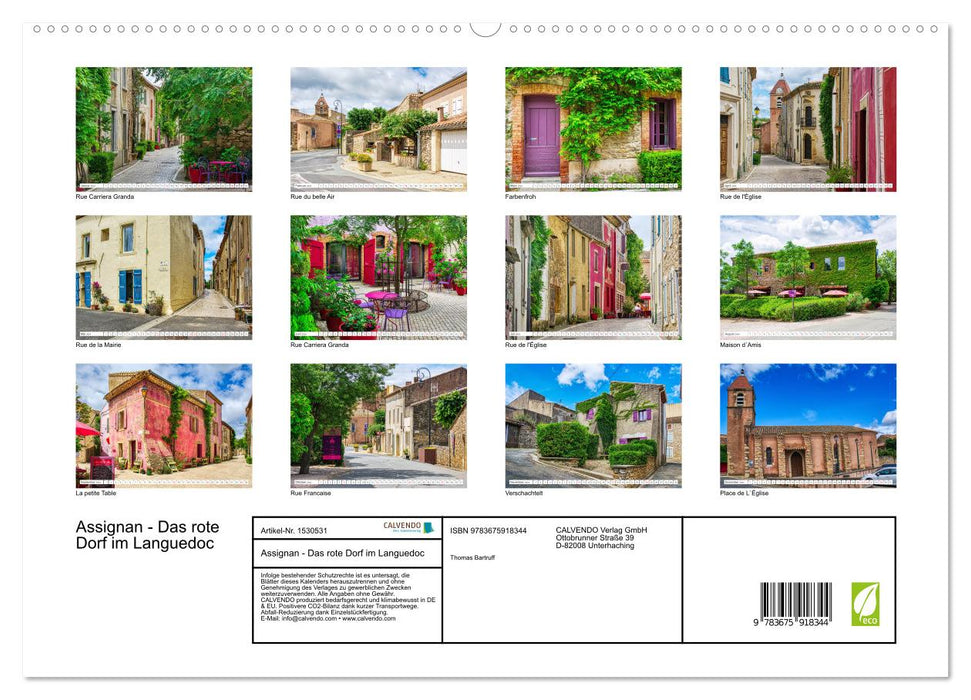 Assignan - Das rote Dorf im Languedoc (CALVENDO Premium Wandkalender 2024)