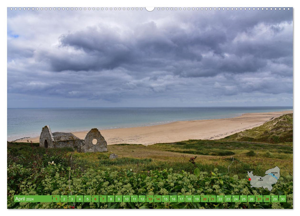 Die Küsten der Normandie vom Mont Saint-Michel bis Étretat (CALVENDO Wandkalender 2024)