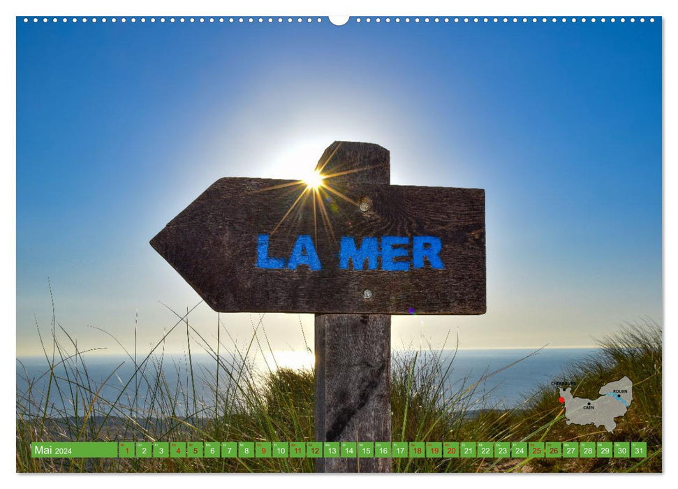 Die Küsten der Normandie vom Mont Saint-Michel bis Étretat (CALVENDO Wandkalender 2024)