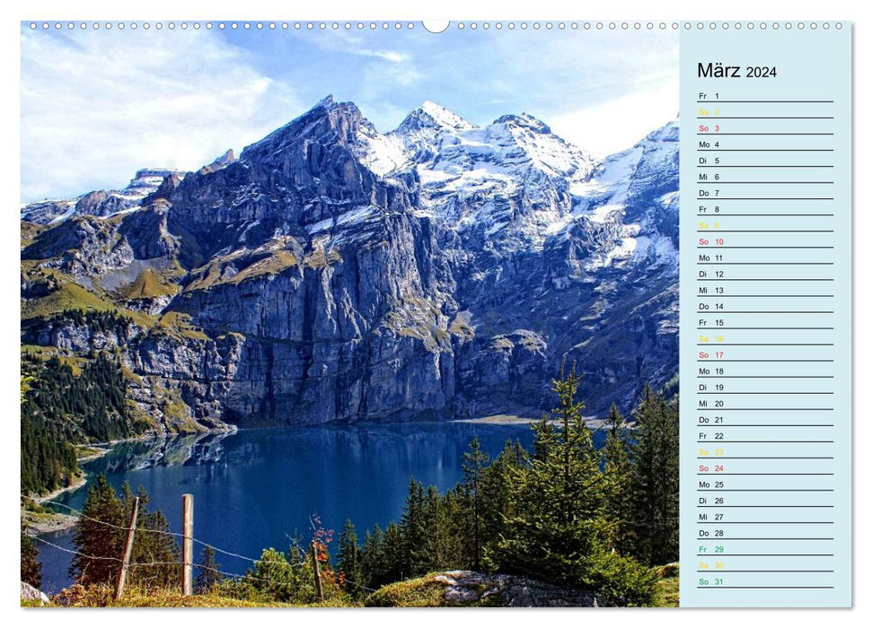 Grüezi . Landschaften in der Schweiz Planer (CALVENDO Premium Wandkalender 2024)
