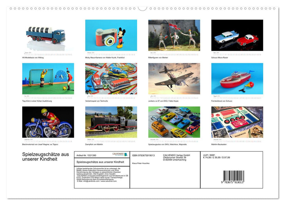 Spielzeugschätze aus unserer Kindheit (CALVENDO Premium Wandkalender 2024)